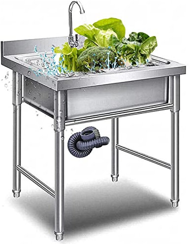 Fregadero de cocina de acero inoxidable Fregadero de cocina de estilo rústico Fregaderos de cocina para exteriores Fregadero de acero inoxidable 304 de un solo tazón para uso general Restaur