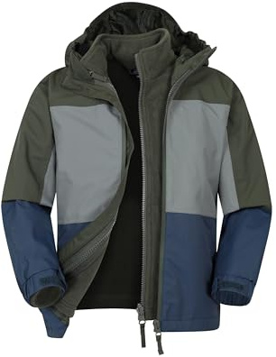 Mountain Warehouse Wasserfeste Cannonball Kinder-3-in-1-Jacke - atmungsaktive Dreiklima Winterjacke mit versiegelten Nähten und abnehmbarer Kapuze. Marine Kinder 104 EU (3-4 Jahre)