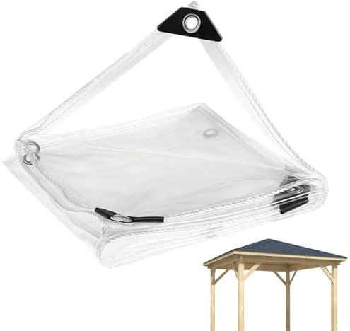 demaxiyad Klare Plane, Hochleistungsplane - Extra große Planen, transparente, wasserdichte Außenplane | -Sichtschutz, Hühnerstall-Abdeckung für Regen, Veranden, Balkone, Gewächshäuser, Pavillons,