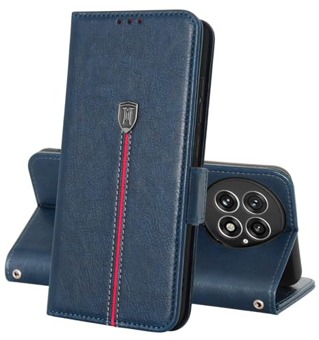 MAMA MOUTH Hülle für OnePlus 13 5G, Magnet Leder Kartenfach Handyhülle, Klappbar Wallet Tasche Schutzhülle, Flip TPU Bumper Silikon Book Cover, Stoßfeste Case für OnePlus 13 5G Blau