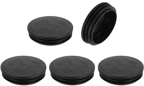 sourcing map Runde Kunststoffstopfen, schwarz, 70 mm, Möbelbein-Rohreinsatz, Gleitschutz für Stuhl, Sofa, Tisch, Regal, 5 Stück