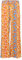 Malito - Damen Plisseehose - lockere weich fließende Chiffonhose - Lange Sommerhose - Trendige Marlenehose 883 - Orange-Leo S/M