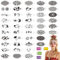 EAPIKON 44 Tattoo Schablone mit Fingerschwamm, Gesichtsfarbe Schablonen für Kinder Erwachsene, Schmink-Schablonen für Gesicht Körper, Karneval Halloween Weihnachten Fasching Party Make-up