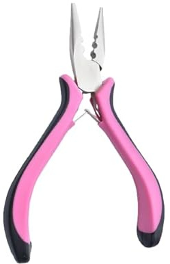 MAQNSCO Hair Extension Pliers – 3 Holes plier Pink - Multi-Purpose Tool for Nano and Micro Rings Application, Removal, and Adjustment – Professional Hair Extension Pliers