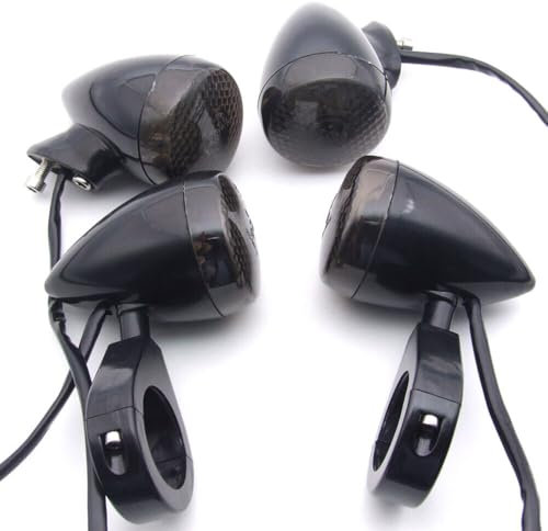 4 x 39 mm 20 LED Clignotants Clignotants Fourche Tête de mort pour Harley Bobber Chooper