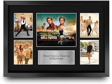 HWC Trading Once Upon a Time in Hollywood Geschenke Geducktes Signiertes Autogramm Präsentationsdisplay für Fans von Film Memorabilien - A3 Gerahmt