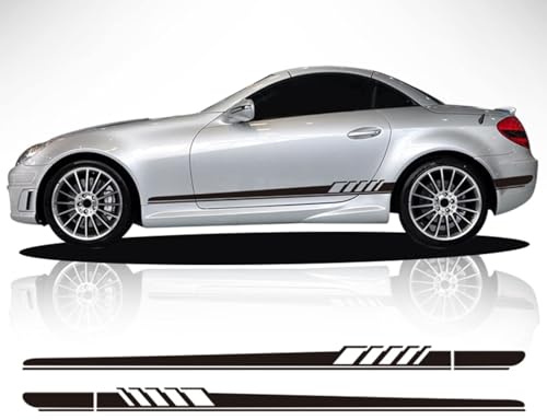 TaoZong Auto Seitenstreifen Seitenaufkleber Aufkleber Grafiken für Mercedes Benz SLK Classe R170 R171 R172 SLK55 AMG SLK200 250,Auto Karosserie Tür Dekor Aufkleber Tuning Zubehör,A-Black