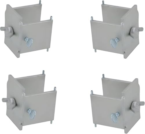 Dori Block Bricklaying Clamp Set – 4PCS Heavy Duty Long Side Pole Clamp with Lock Bolt – Fits 40mm & 50mm Profile Poles – Masonry Wall Line Holder Tool for Professional Builders