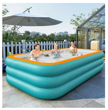 Piscine Gonflable 1 pièce de Grande Piscine Gonflable géante familiale océanique - for Jardin extérieur(Orange 260cm)