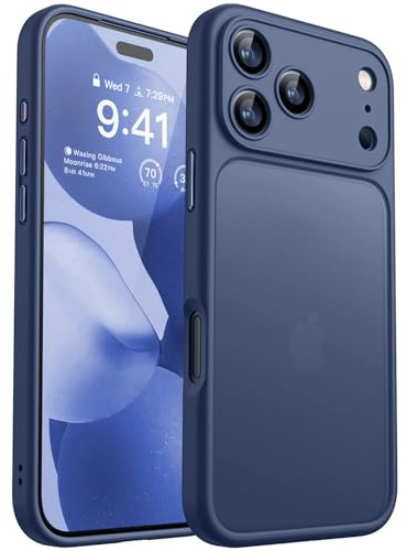 CANSHN für iPhone 17 Pro Max Hülle mit Kameraschutz, Dunkelblau