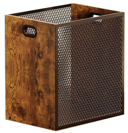 Colcolo Caja de Almacenamiento para Discos de Vinilo, Caja de Almacenamiento para LP, Estuche Multifuncional de Madera rústica, Expositor para LP, para