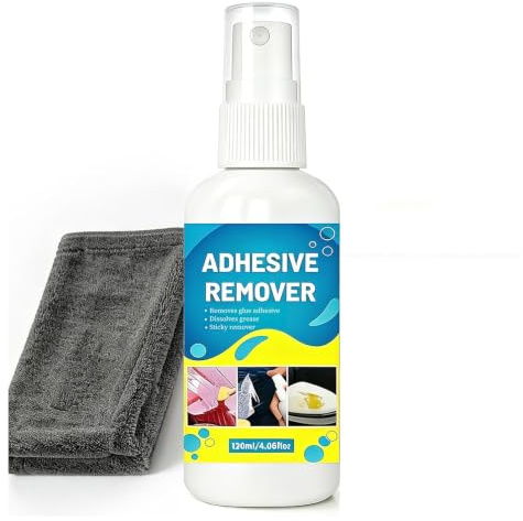 Sticky Stuff Remover, Powerful Surface-Safe Adhesive Remover with Scraper | Sticker Remover For Sticker Residue, Glue,Chewing Gum,Crayon,Decals,Labels,Tape On Glass,Car,Carpet,Metal,Tile(120ml)