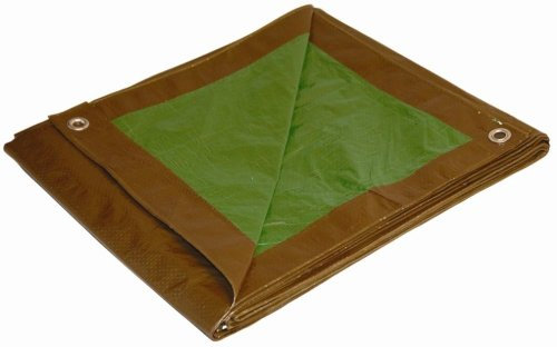 Dry Top 11620 16 X 20' BROWN/GREEN POLY TARP(10X8 WEAVE), Polyethylene Aluminum, 16x20 Feet