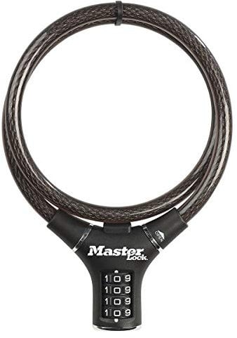 MASTER LOCK Candado Bicicleta, 90 cm Cable, Combinación, Exterior 8229EURDPRO, para Bicicleta, Monopatín, Paseante, Cortacésped y Otro Equipo