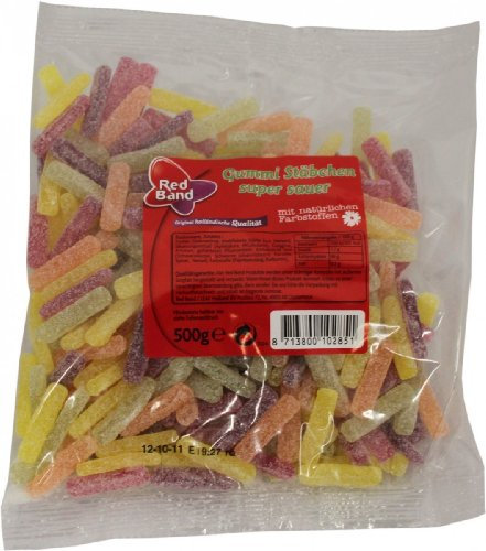 Red Band Gummi Stäbchen Super Sauer 500g