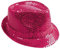 P'TIT CLOWN – 20192 – Borsalino-Hut mit Pailletten – Paillettenhut – Karneval, Festival, Silvester, Mottopartys, Kostümparty, Disco, Pailletten, Hochzeit, JGA – Unisex-Erwachsene – glänzendes Rosa