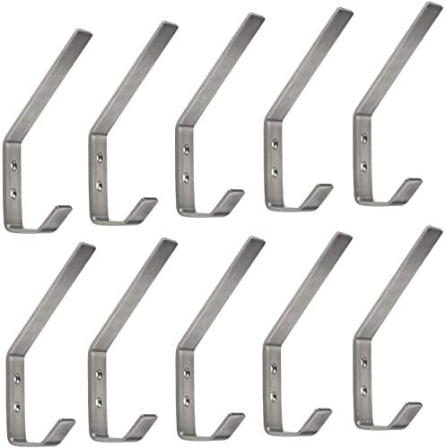 SOTECH 10 Stück Kleiderhaken ALBA moderner Mantelhaken echt Edelstahl 142 x 20 mm Huthaken Garderobenhaken