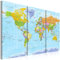 B&D XXL englische Weltkarte Pinnwand & Vlies Leinwand Bild 120x80 cm XXL Bilder mit Kork Rückwand Korktafel Kunstdruck Wandbilder Lernkarte Reise Landkarte k-A-0094-p-e