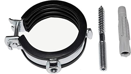 10 Stück (Set) Gelenkrohrschellen 32-35 mm / 1 + Stockschrauben + Dübel (Stockschraube M 8x80 mm)
