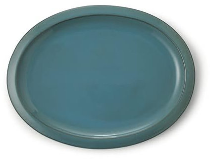 CERTRE soucoupe ovale en grès céramique Art.s6002- cm.16 x 12 H 1,5- Bleu ciel émaillé