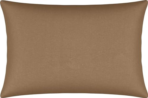 Erwin Müller Kissenbezug, Kissenhülle Single-Jersey Murnau - braun Größe 40x60 cm - bügelfrei, strapazierstark, elastisch, mit Reißverschluss