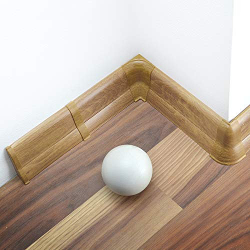 [DQ-PP] 1 coin extérieur 62mm en PVC chêne andin, pour plinthes aspect stratifié en plastique PVC