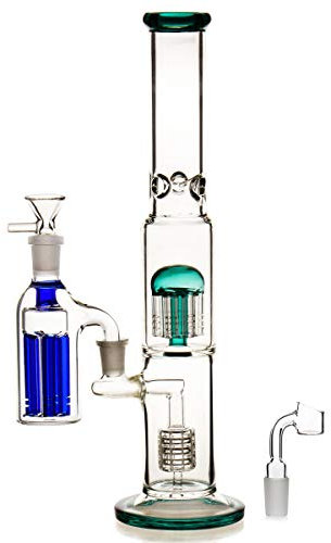 bongbongbong Bong Glas mit Percolator, Glasbong mit Honeycomb Rauchen Eisbong, Glassic Wasser Hooahk Set, Rohre Pipe Wasserpfeife große Hookah mit Zubehör (Bong-A) (Bong-B)