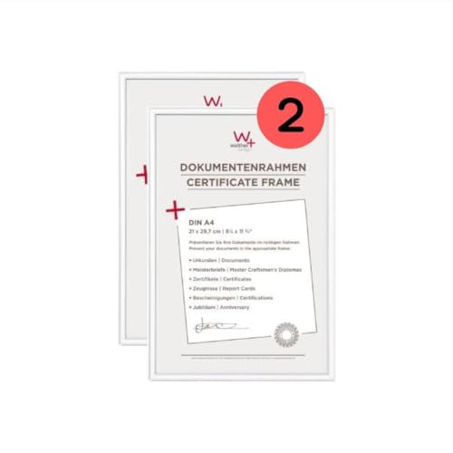 walther design Bilderrahmen weiss 21 x 29,7 cm (DIN A4) Doppelpack, New Lifestyle Kunststoffrahmen KV130WD