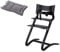 Leander Stuhl schwarz - Hochstuhl - Kinderstuhl - Erwachsenenstuhl mit Babybügel + Kissen cool grey