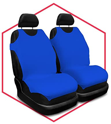 Saferide 2er Set Autositzbezüge PKW universal | Auto Sitzbezüge Polyester Blau für Airbag geeignet | für Vordersitze | 1+1 Autositze vorne