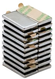ITALFITMAGNETI 20 Pezzi Magneti Adesivi Neodimio 20x10x2mm – Forza 2 Kg, 10 Coppie N/S con Adesivo – Calamite Autoadesive per Fai da Te, Casa, Ufficio e Artigianato
