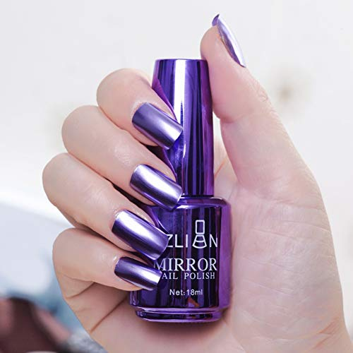Metallic Mirror Effect Nagellack - Lange Dauerhafter Bunte Glänzende Chrom Nail Art Metall Lack 18ml