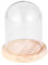 FOMIYES Cristal cúpula Cloche Mesa Centro de Mesa Cloche Bell Jar para Rose Display Antigua Figurita Decorativa escaparate Base Madera 10x14cm
