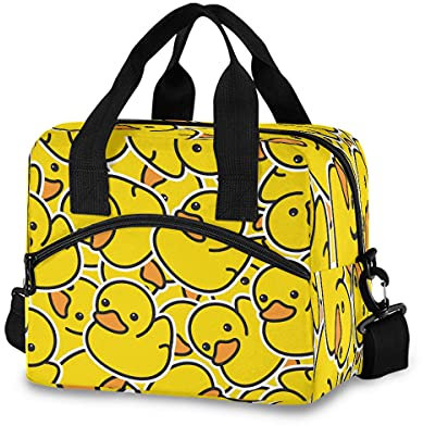 Mnsruu Little Yellow Duck - Lonchera térmica para niños, lonchera de gran capacidad, organizador de almuerzo para niños y niñas