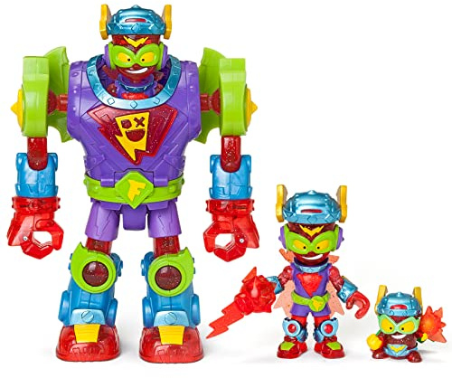 SUPERTHINGS RIVALS OF KABOOM Superbot Fury Storm - Gelenkroboter mit Kampfzubehör, 1 Kazoom Kid und 1 SuperThing exklusiv Bunt
