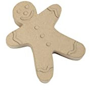 Décopatch BT079C - Un support en papier brun mâché 12x3x15cm, Boîte bonhomme pain d'épices