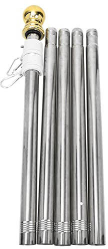 Yardwe 1ensemble Mât De Drapeau Acier Inoxydable Résistant Aux Intempéries pour Jardin Poteau avec Anneau Rotatif pour Événements Extérieurs