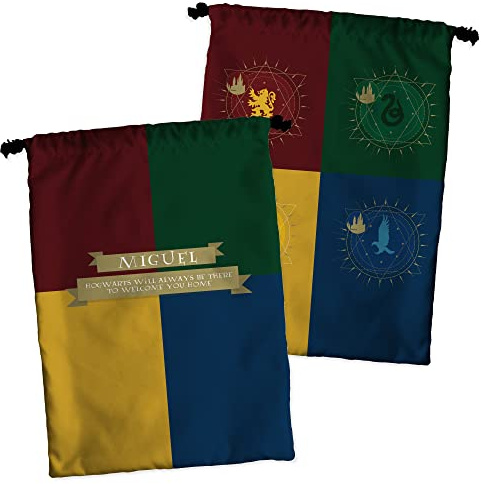 LolaPix Hogwarts-Tasche. Personalisierte Snacktasche. Snackbeutel für Kinder. Personalisiertes Geschenk mit Namen. 30x23cm. Verschiedene Ausführungen. Hogwarts