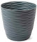 AC - Maceta Redonda con Plato - Diseño Wind (Ø 15 cm) - Fabricado en plástico - Ideal para jardín Exterior, terraza o balcón - Color Antracita