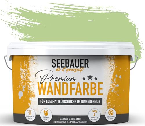 SEEBAUER diy Peinture murale vert pour intérieur (No. 735 Spring Feeling 2,5 Litre) Tons vert haute opacité