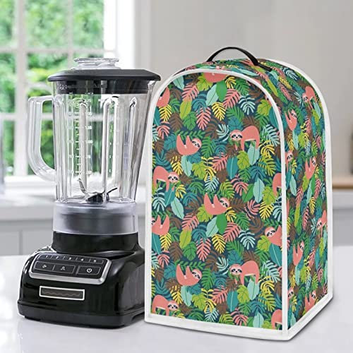 Poceacles Sloth Palm Leaf Pattern Blender Dust Cover, Stand Mixer or Coffee Maker Appliance Cover, Waterproof Dust Proof Mixer Accessories Machine