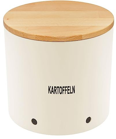 Magu Natur-Design Kartoffeltopf Beige aus einem Polymer aus natürlichen Materialien Kartoffelbehälter Vorratsbehälter