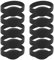 10 Stück 125 kHz RFID, Silikon-Armband, IP68, 11 Zähne, Kettenrad, Armband-Zubehör, Quad-Rückseite, Stahl, Wasserdichter Ausweis für Schwimmbad, Sauna, Zimmer, Schwarz (Schwarz)