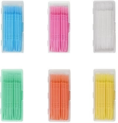 Palillos De Dientes De Plástico, Dientes De Plástico De Doble Extremo, 240 Piezas Palillos De Dientes De Plástico De Doble, Palillo De Dientes Resistente Y Seguro, Palillos Interdentales(6 Colores)