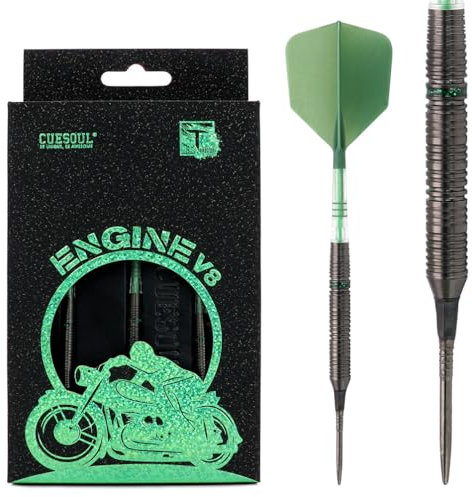 CUESOUL Engine V8 20g Stahlspitze,90% Wolfram-Dart-Set mit GEM Stone-Finish und vereinheitlichendem ROST T19 Carbon Flight