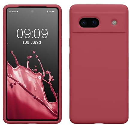kwmobile Handyhülle für Google Pixel 7a Hülle, für Pixel 7a Case - Hülle Silikon - kabelloses Laden - Dark Rose