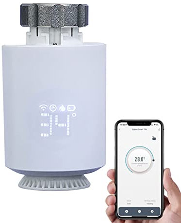 ZTZBFGM Smart Home Thermostat,Smart TRV Thermostatic Valve Temperature Controller Mit 3 Adapter WLAN Heizungsthermostat Digitaler Thermostat,1 stücke