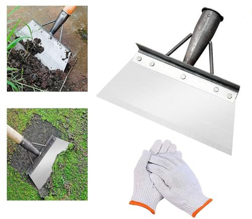 Nitoope Garden Shovel Multifunctional Garden Shovel, Outdoor Garden Cleaning Shovel, Multi Functional Garden Shovel, Garden Tools, Patio Weed Remover Tool (20cm- with Gloves)