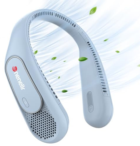 Neck Fan, Neck Fan with 6000 mAh, Bladeless Fan 360° Cooling Air Flow and 3-Speed Portable Hands-Free Personal Fan, USB Hanging Fan for Men Women Children