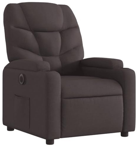 vidaXL Relaxsessel, Sessel mit Liegefunktion Elektrisch, Fernsehsessel Liegesessel für Wohnzimmer, Ruhesessel Polstersessel, Dunkelbraun Stoff